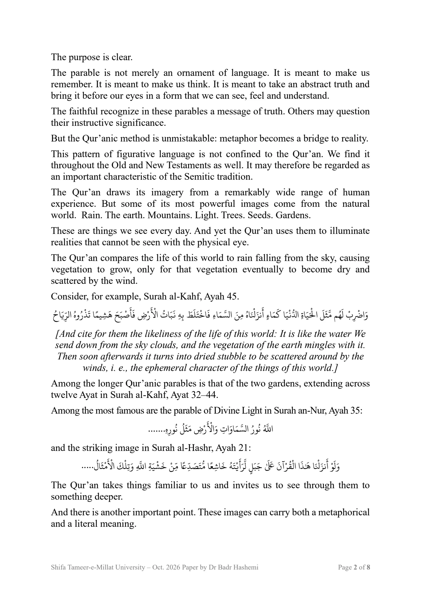 Page 2 of Its Roots Are Firmly Established by Dr. Badr Hashemi